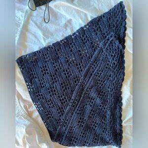 Misha and Puff merino wool crochet shawl in ink 2019